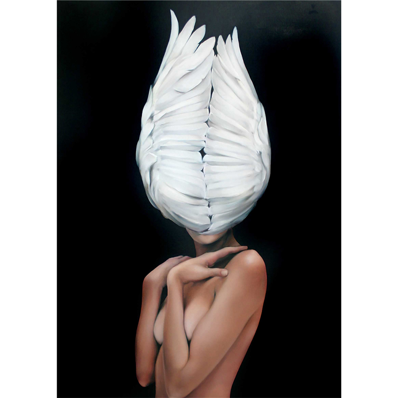 Colourful Art - Print Wall Art - Whiter feather angel - Canvas Prints-Poster Prints
