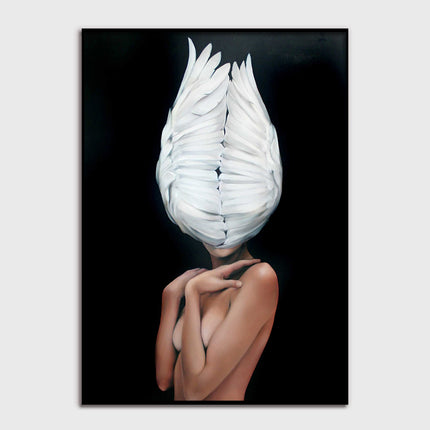 Colourful Art - Print Wall Art - Whiter feather angel - Canvas Prints-Poster Prints