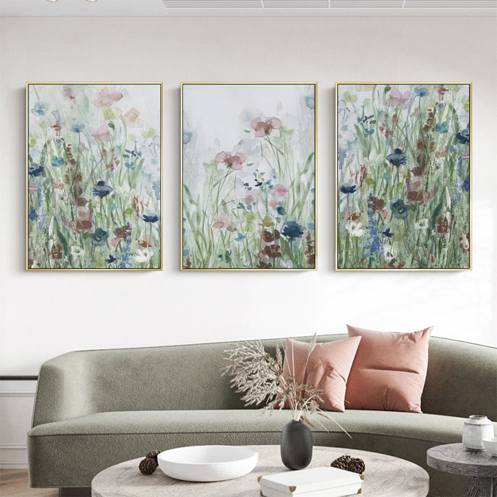 Wall Art - Wildflowers Field (3 Sets) - Poster Prints -Canvas Prints