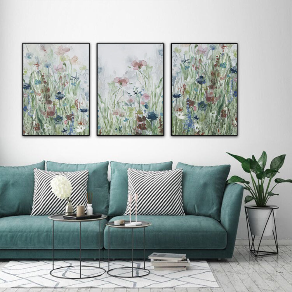 Wall Art - Wildflowers Field (3 Sets) - Poster Prints -Canvas Prints