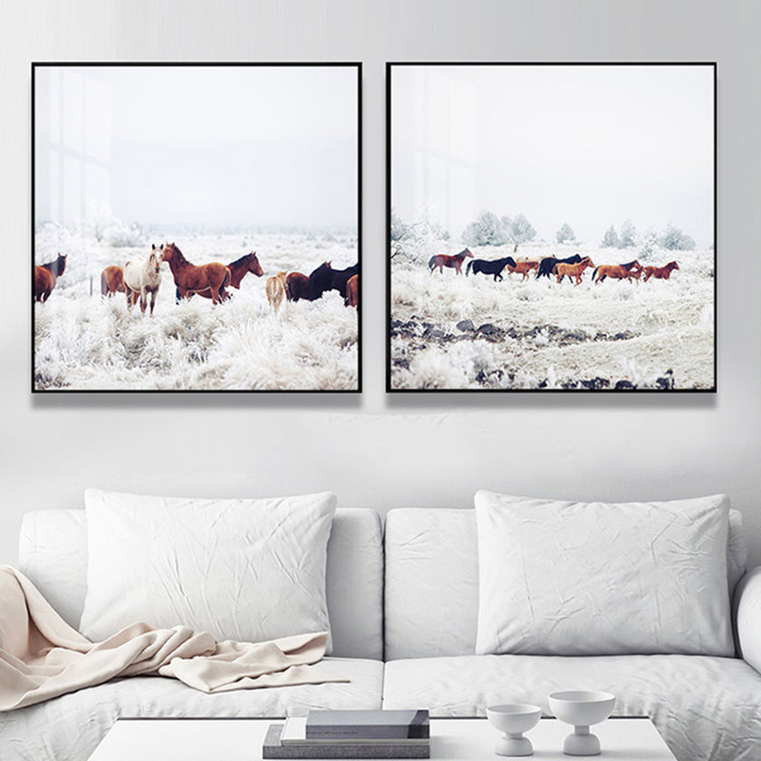 Wall Art -Winter Horseland 2 sets - Canvas Prints-Poster Prints