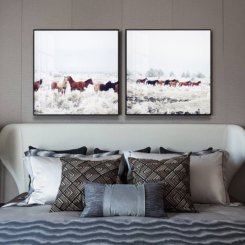 Wall Art -Winter Horseland 2 sets - Canvas Prints-Poster Prints
