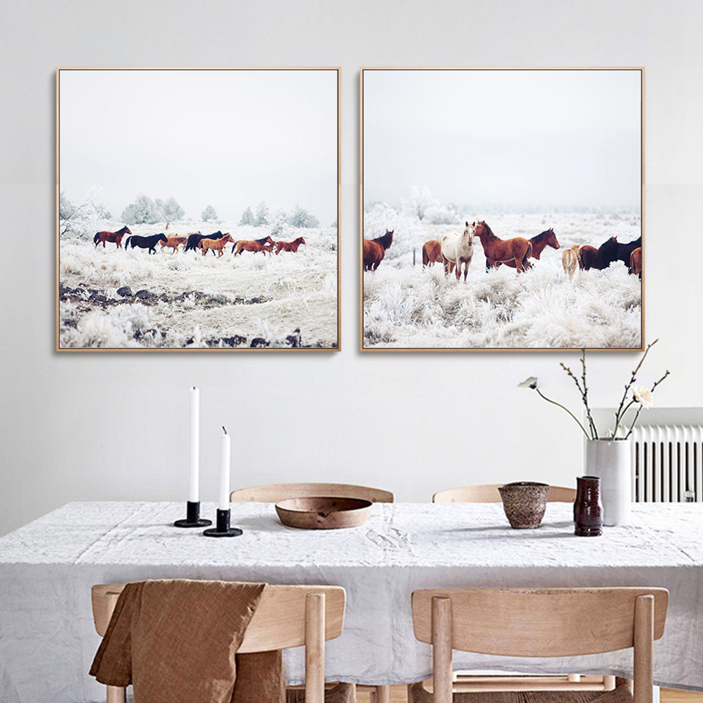 Wall Art -Winter Horseland 2 sets - Canvas Prints-Poster Prints