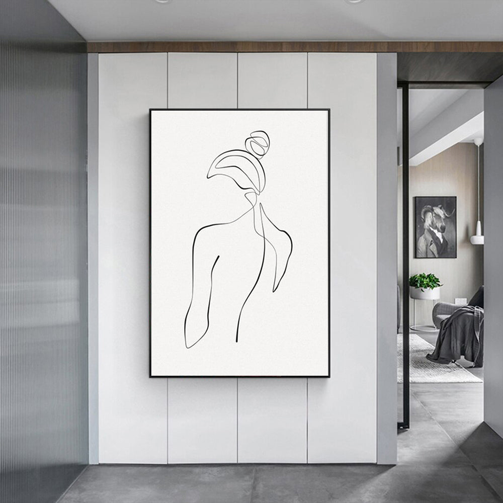 Wall Art - Woman Back Line Art - Canvas Prints-Poster Prints