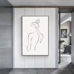 Wall Art - Woman Back Line Art - Canvas Prints-Poster Prints
