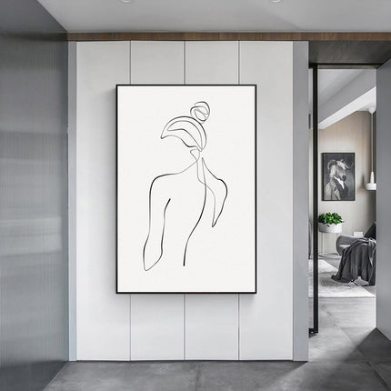 Wall Art - Woman Back Line Art - Canvas Prints-Poster Prints