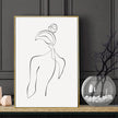 Wall Art - Woman Back Line Art - Canvas Prints-Poster Prints