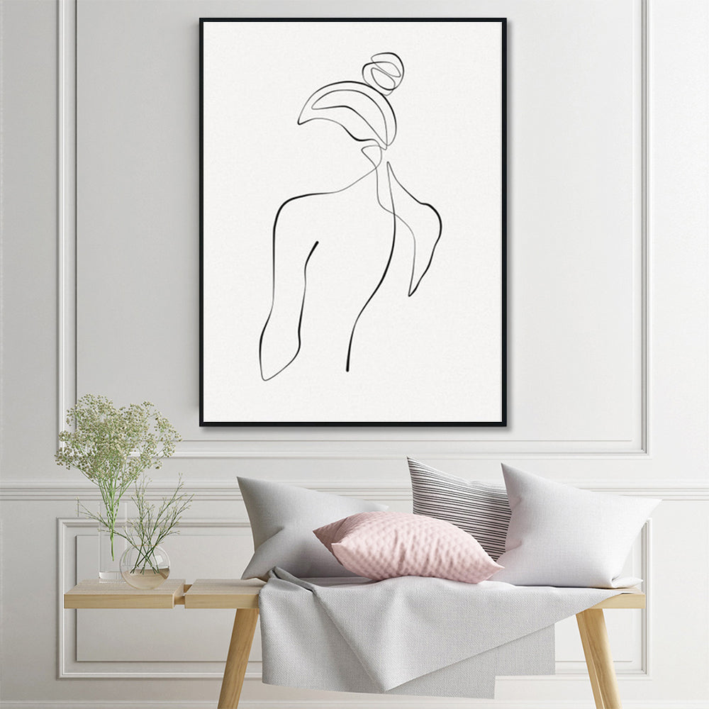 Wall Art - Woman Back Line Art - Canvas Prints-Poster Prints