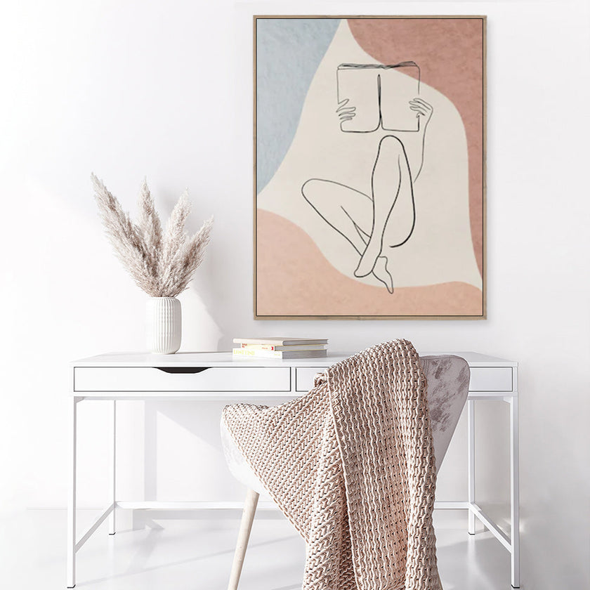 Wall Art - Woman Reading Book - Canvas Prints-Poster Prints