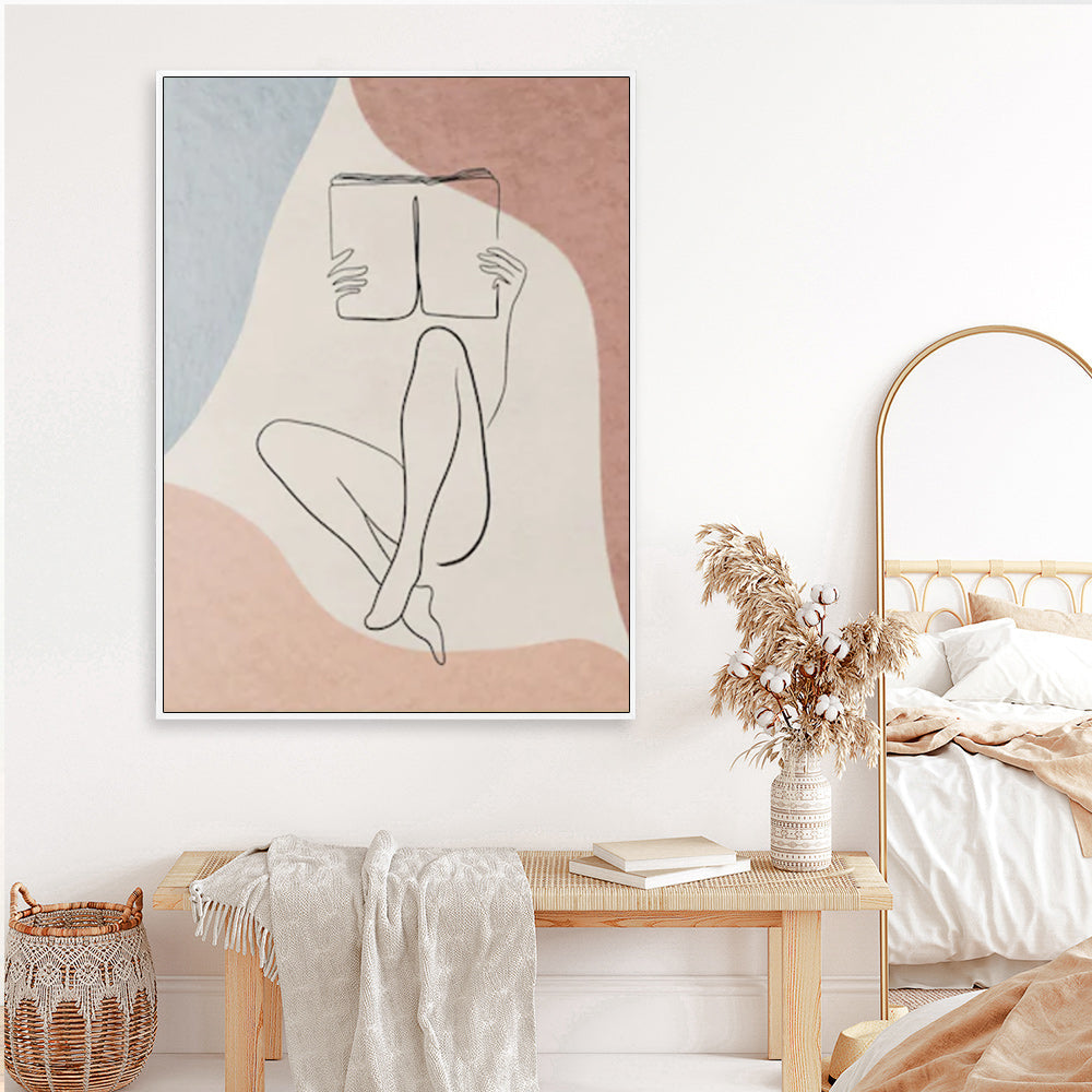 Wall Art - Woman Reading Book - Canvas Prints-Poster Prints