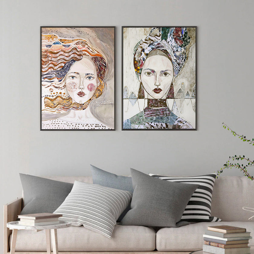 Wall art - Woman Faces (2 sets)- Canvas Prints- Poster Prints