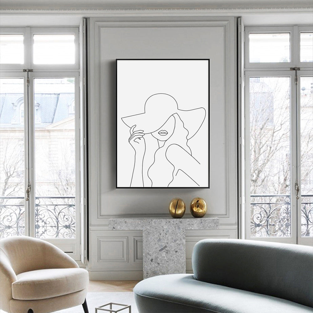 Wall Art - Woman Line Art - Canvas Prints-Poster Prints