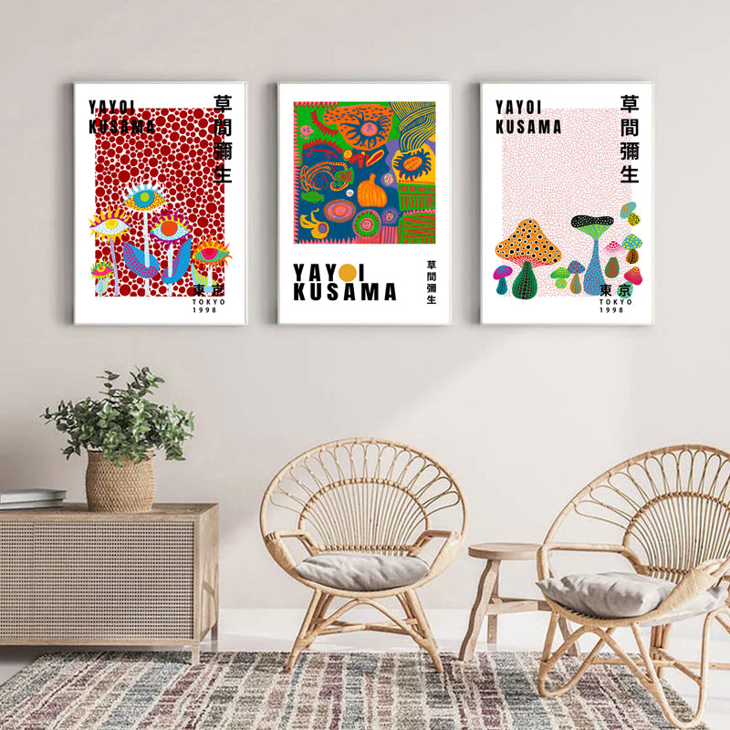 Wall Art By Yayoi Kusama ( 3 sets )- Poster Prints - Canvas Prints