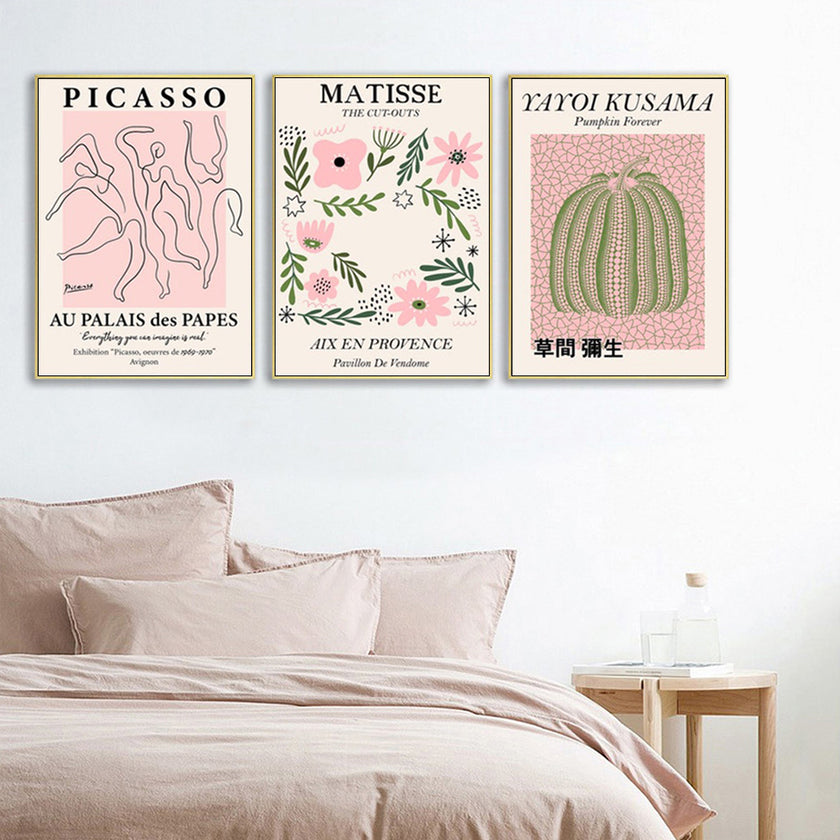 Wall Art - Mix Art By Yayoi Kusama Picasso Matisse ( 3 sets )- Poster Prints - Canvas Prints