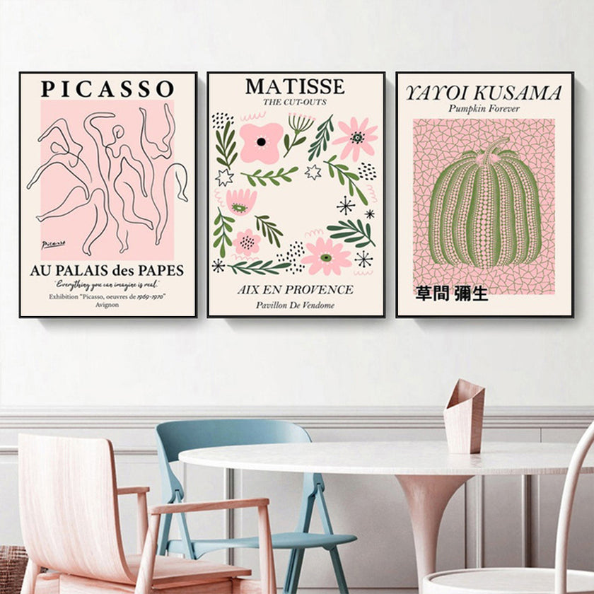 Wall Art - Mix Art By Yayoi Kusama Picasso Matisse ( 3 sets )- Poster Prints - Canvas Prints