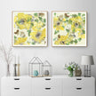Wall Art - Yellow & Green Blooms (2 sets)- Canvas Prints-Poster Prints