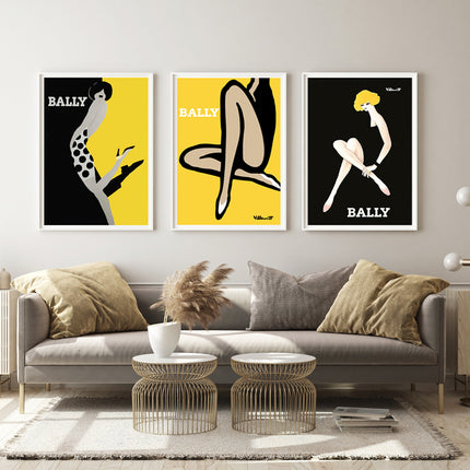 Wall Art -Yellow Bally ( 3 sets )- Poster Prints -Canvas Prints