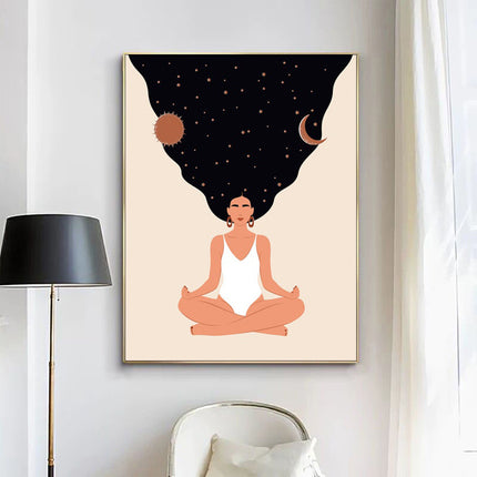 Wall Art - Yoga Woman - Canvas Prints-Poster Prints