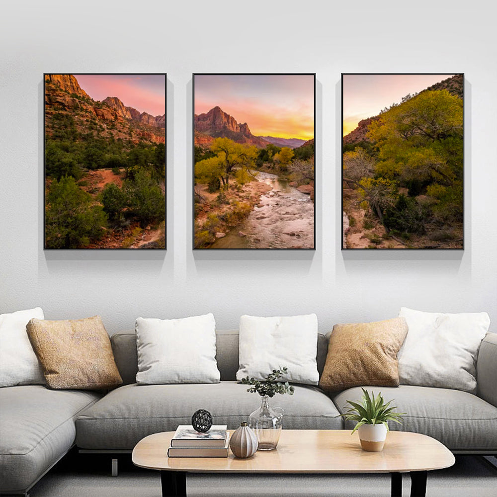 Wall Art  - Zion National Park 3 Sets - Poster Prints -Canvas Prints