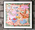 Scarf 90 frame | Scarf Frame in Black | Scarf Frame | Frame for Scarf | Vintage Scarf | Silk Scarf Frame | Framed Wall Art, scarf gold frame