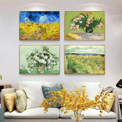 Botanicals Art - Print Wall Art - Van Gogh White Roses (Single) - Canvas Prints-Poster Prints