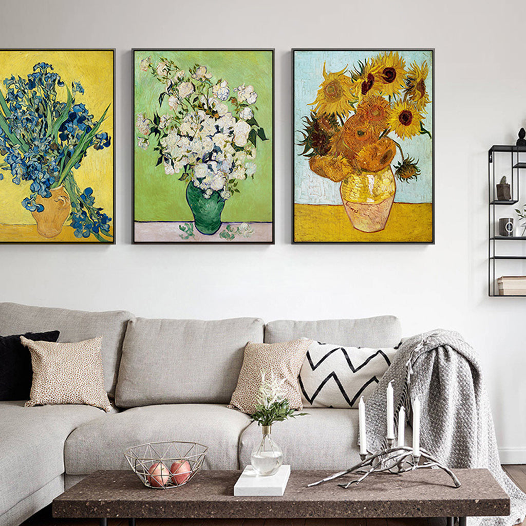 Wall Art - Van Gogh sunflowers Roses (3 sets) - Canvas Prints-Poster Prints