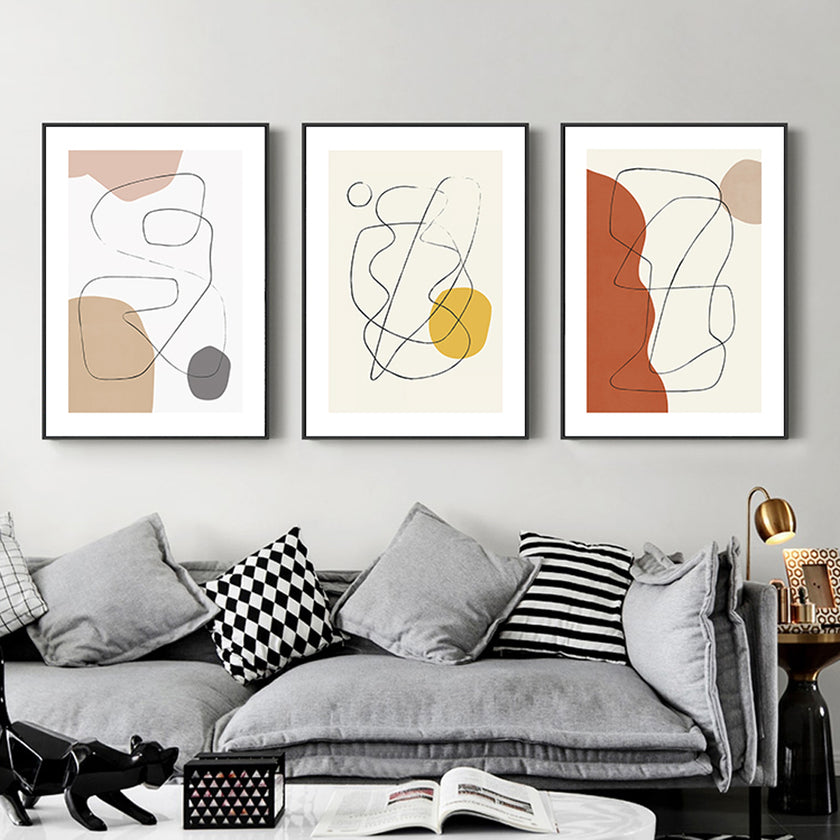 Wall Art prints - Abstract line art ( 3 sets )- Poster Prints -Canvas Prints
