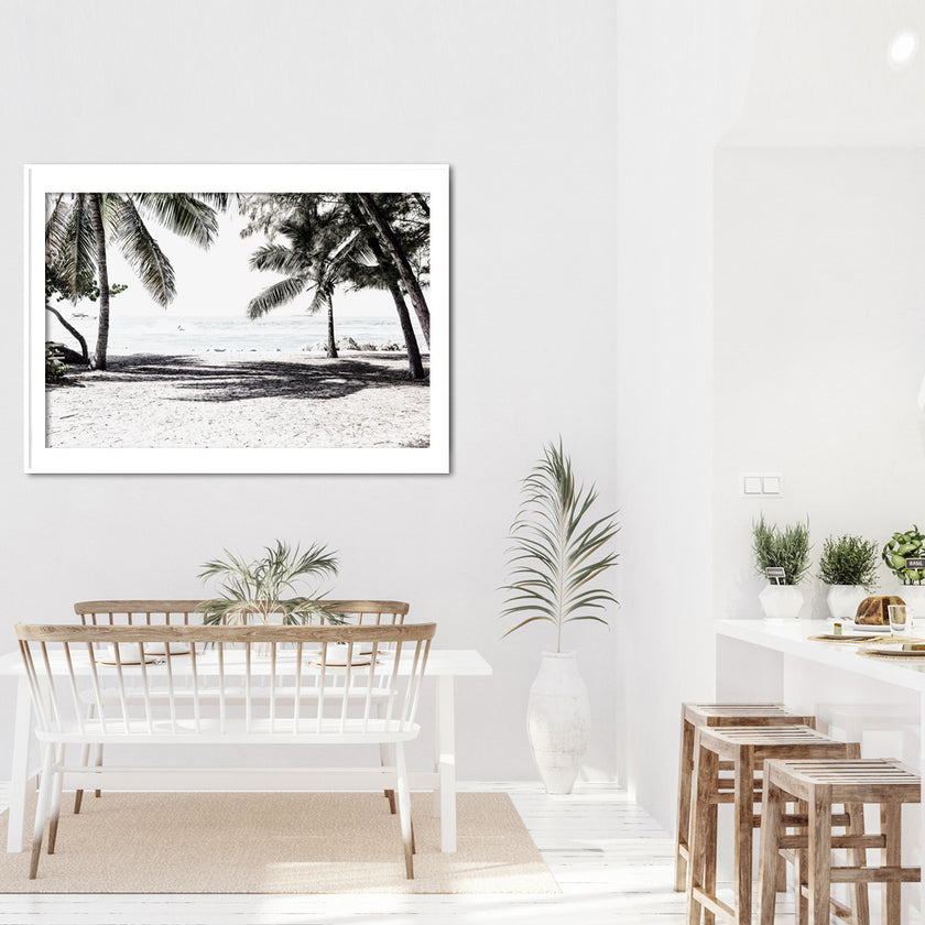 Landscape art prints -Wategos beach photo (white series) - Poster Prints -Canvas Prints