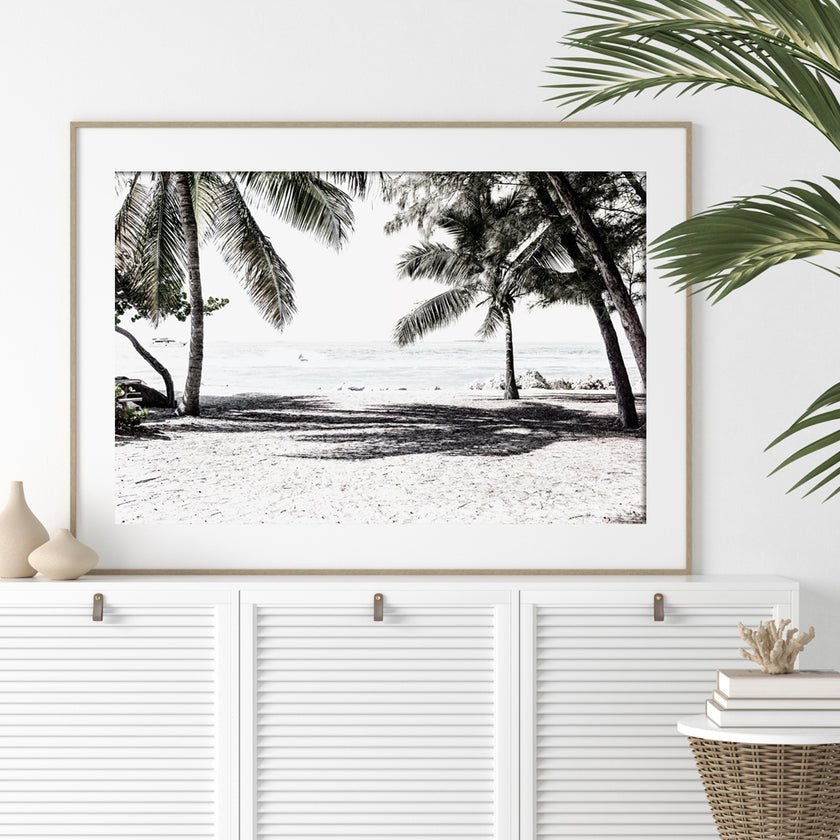 Landscape art prints -Wategos beach photo (white series) - Poster Prints -Canvas Prints