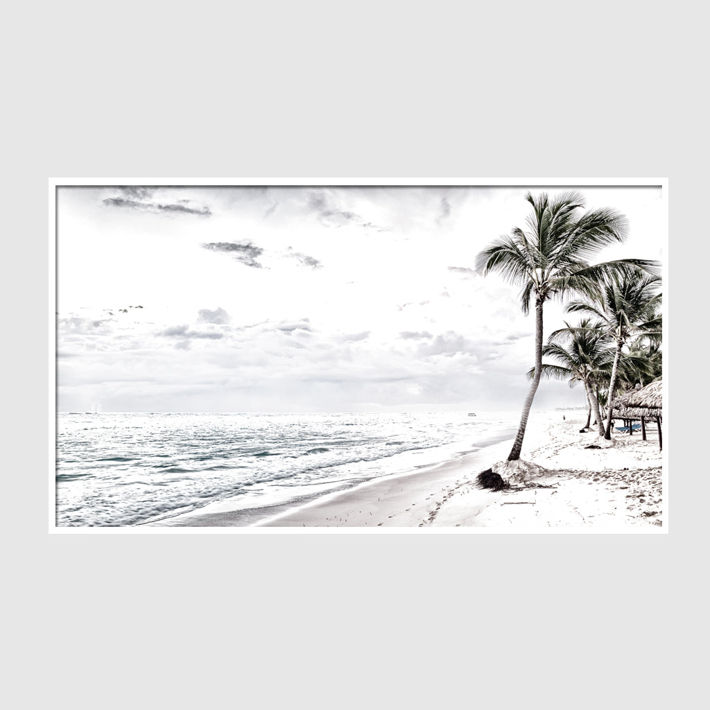 Landscape art prints -WATEGOS BEACH AND COCONUT TREES PHOTO ART PRINTS (white series)- Poster Prints -Canvas Prints