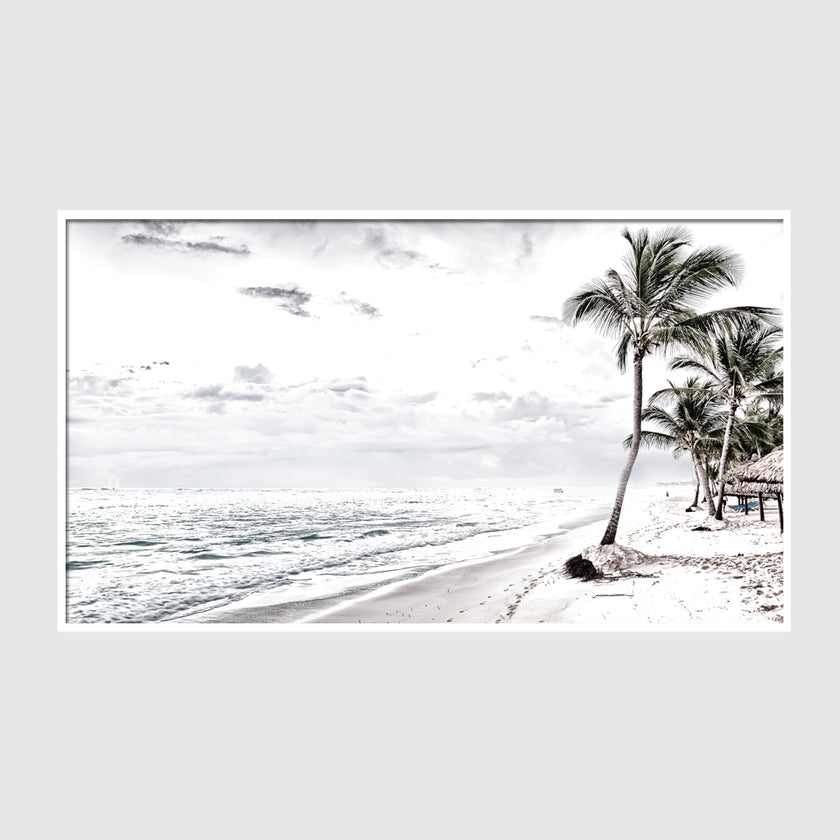 Landscape art prints -WATEGOS BEACH AND COCONUT TREES PHOTO ART PRINTS (white series)- Poster Prints -Canvas Prints