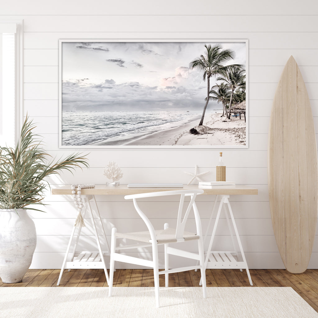 Landscape art prints -WATEGOS BEACH AND COCONUT TREES PHOTO ART PRINTS (white series)- Poster Prints -Canvas Prints