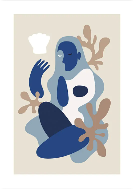 Wall art  -Blue Figure - Canvas Prints - Poster Prints