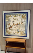 Scarf 90 frame | Scarf Frame in Black | Scarf Frame | Frame for Scarf | Vintage Scarf | Silk Scarf Frame | Framed Wall Art, scarf gold frame