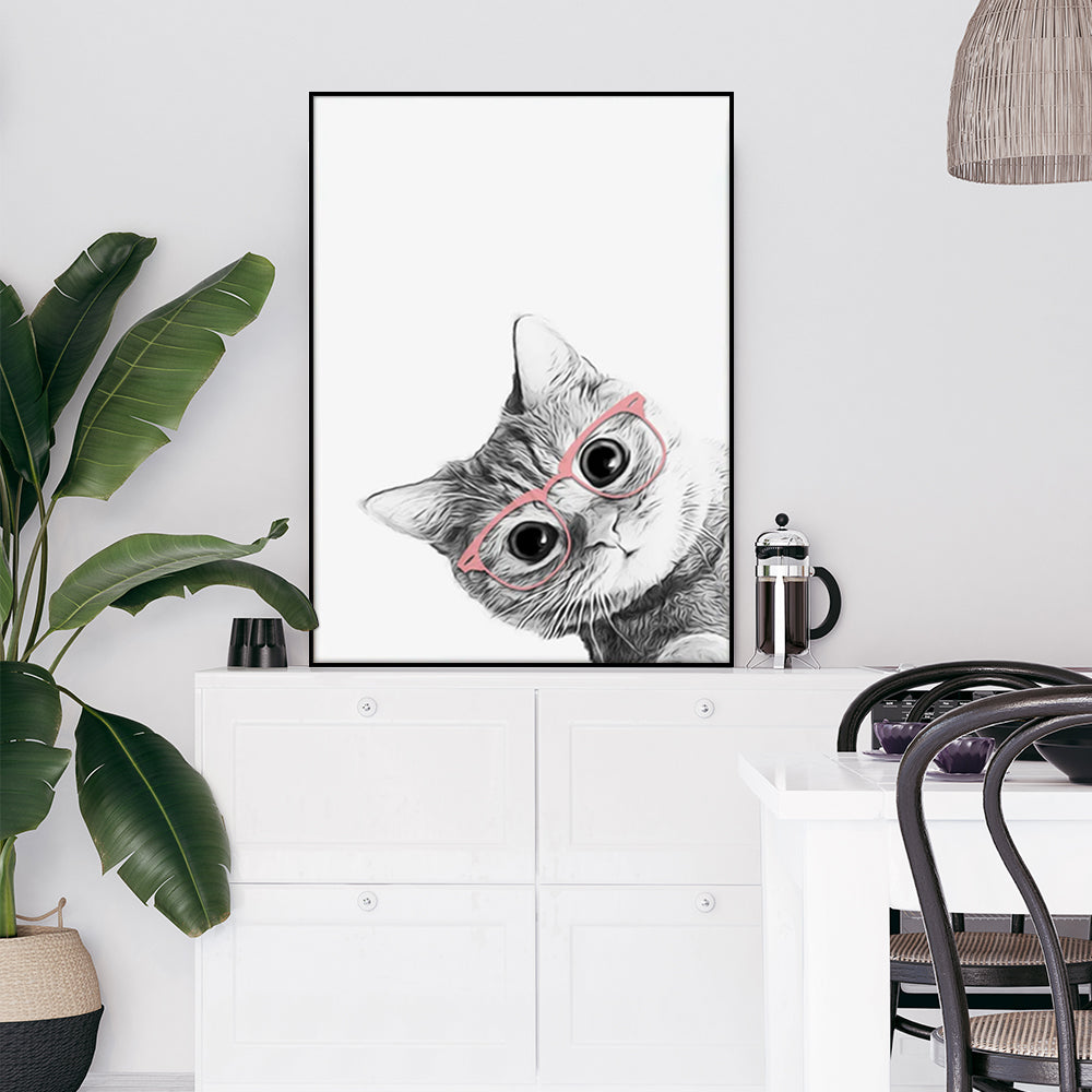 Wall Art - Cat With Glasses - Canvas Prints-Poster Prints