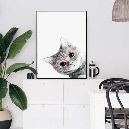 Wall Art - Cat With Glasses - Canvas Prints-Poster Prints