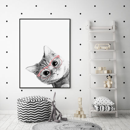 Wall Art - Cat With Glasses - Canvas Prints-Poster Prints