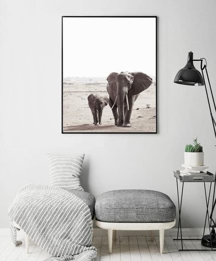 Wall Art - African Elephants - Canvas Print - Poster Print