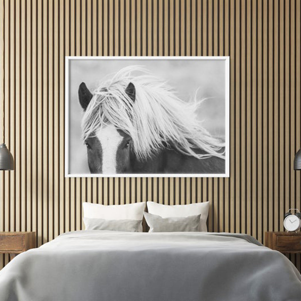 Wall art - Wild Horse Black White - Canvas Prints - Poster Prints