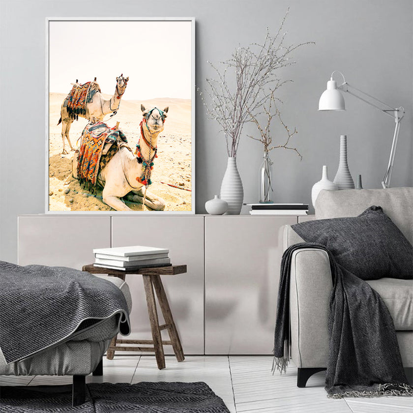 Animals art prints - Boho Camels - Canvas Prints - Poster Prints