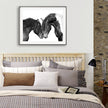 Animals art prints - Black white horses - Canvas Prints - Poster Prints