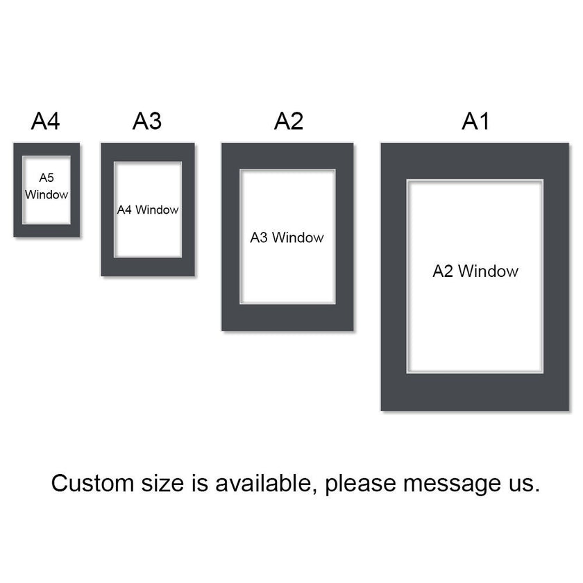 Pre-Cut Matboards, Frame Matboard with Window, White, Grey, Black, A1, A2, A3, A4, Custom Size Available,personalized gifts, home decor gift