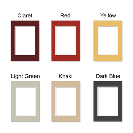 Pre-Cut Matboards, Frame Matboard with Window, Red, Yellow, Green, Blue, Khaki, A1, A2, A3, A4, Custom Size Available