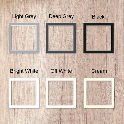 Pre-Cut Square Matboards, Frame Matboard with Window, White, Grey, Black, 16 inches, 20 inches, 24 inches,  Custom Size Available