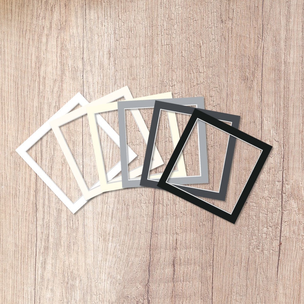 Pre-Cut Square Matboards, Frame Matboard with Window, White, Grey, Black, 16 inches, 20 inches, 24 inches,  Custom Size Available