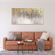 Large size Abstract Gold Foil Oil Painting On Canvas, Original Gold Leaf Painting, Rolled Custom Painting, Modern Living Room Decor