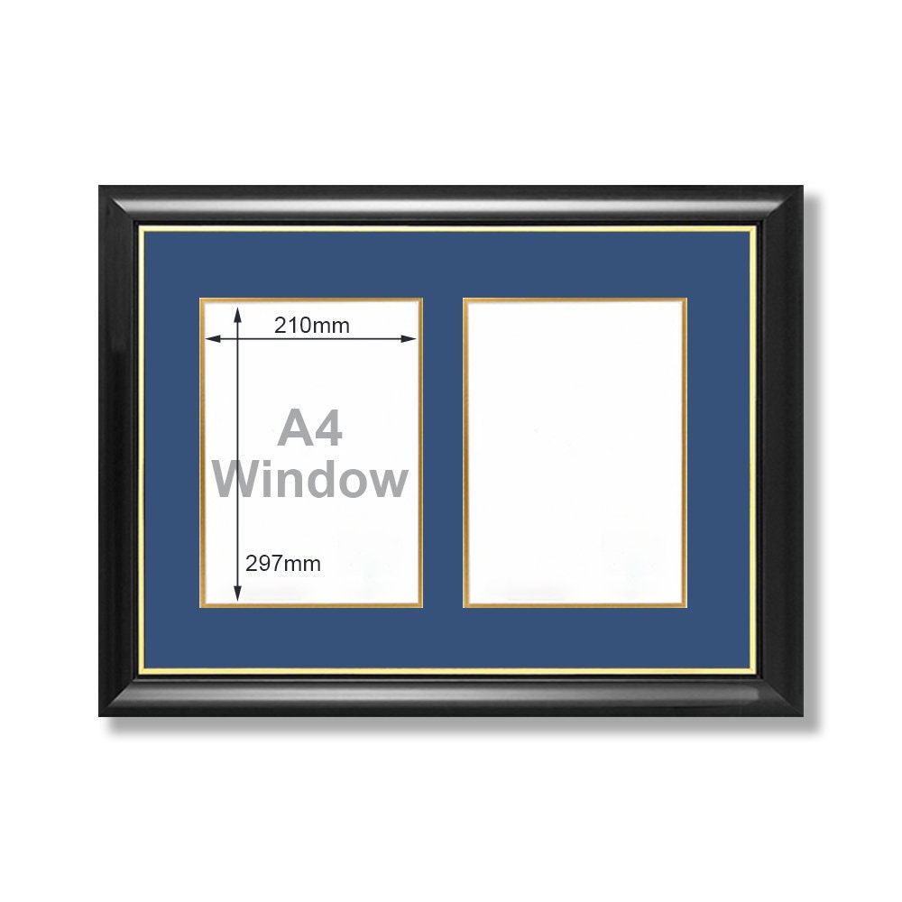 Handmade Certificate Framing with Double Mat, Customized Timber Certificate, Two A4 Windows, Ready to Hang