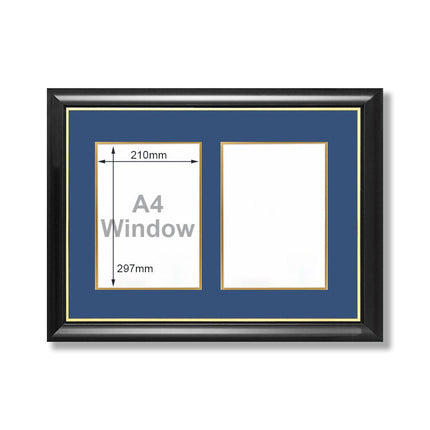 Handmade Certificate Framing with Double Mat, Customized Timber Certificate, Two A4 Windows, Ready to Hang