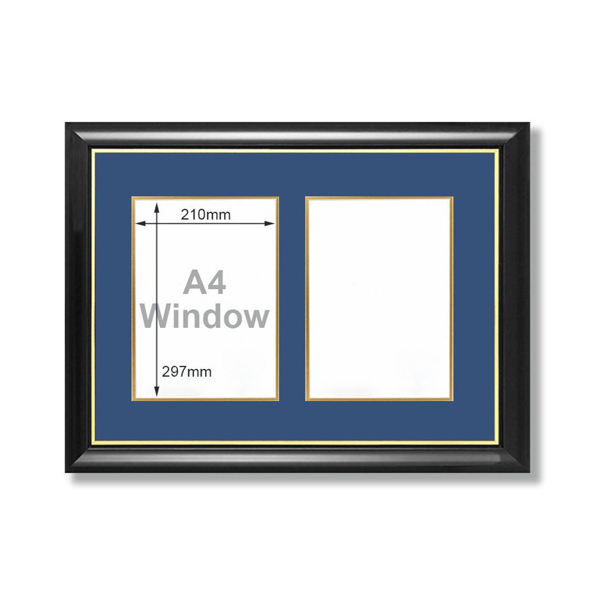 Handmade Certificate Framing with Double Mat, Customized Timber Certificate, Two A4 Windows, Ready to Hang