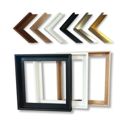 Custom Empty Floating Frame,Solid Wood Frames for Canvas Art, Personalized Size Box Frames, Ready to Hang,customer sized L shape